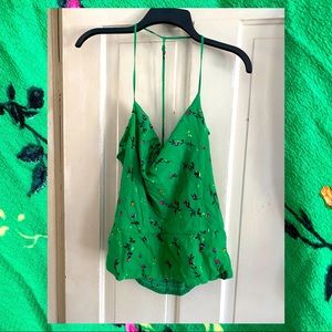 AFRM Green T strap Blouse